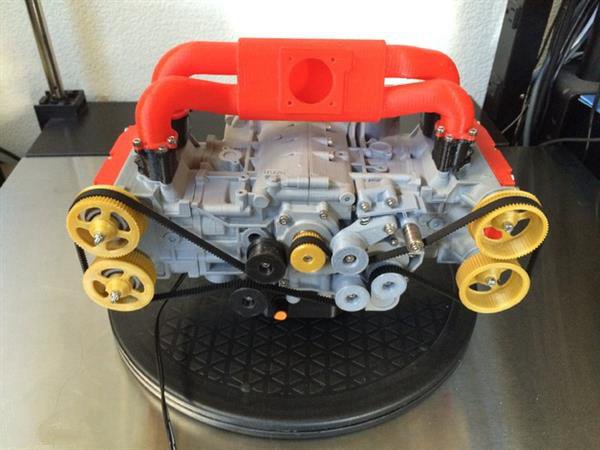 你見過3D打印汽車引擎么 斯巴魯EJ20全功能四缸引擎3D打印模型亮相